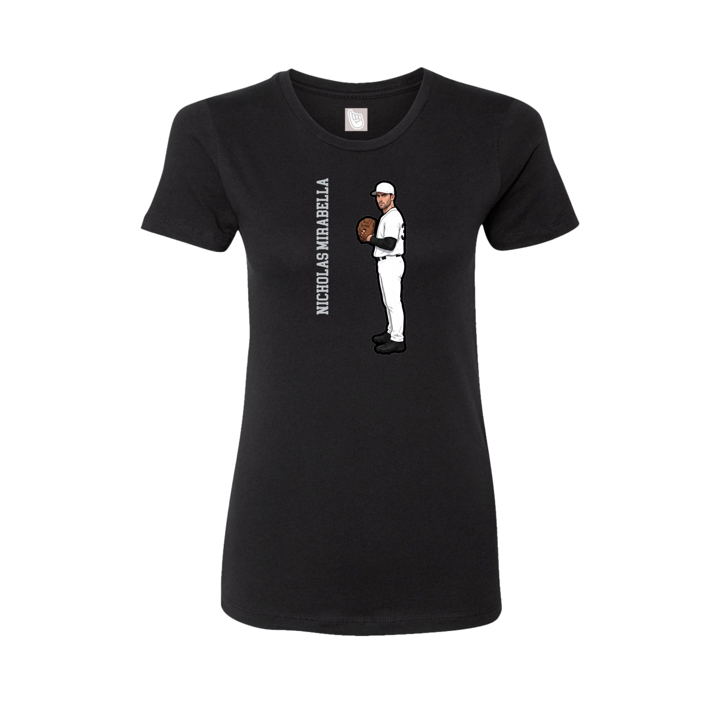 Fitted Women's Tee — Name Vertical in Black