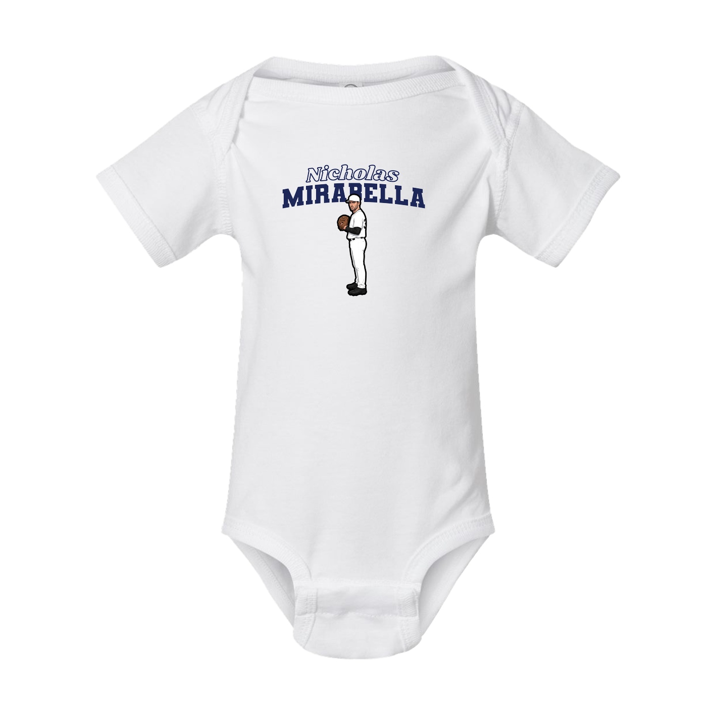 Baby Onesie — Name Arch in White