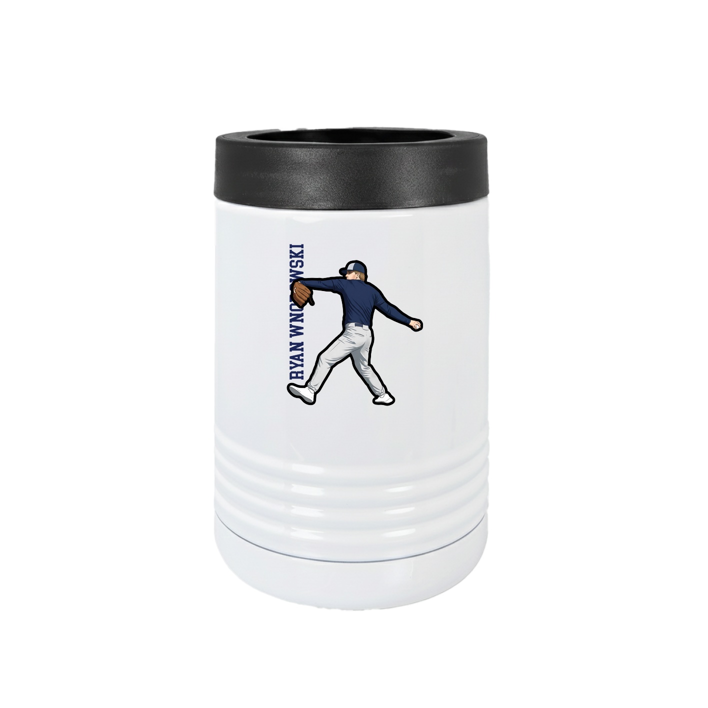 Beverage Holder — Name Vertical in White
