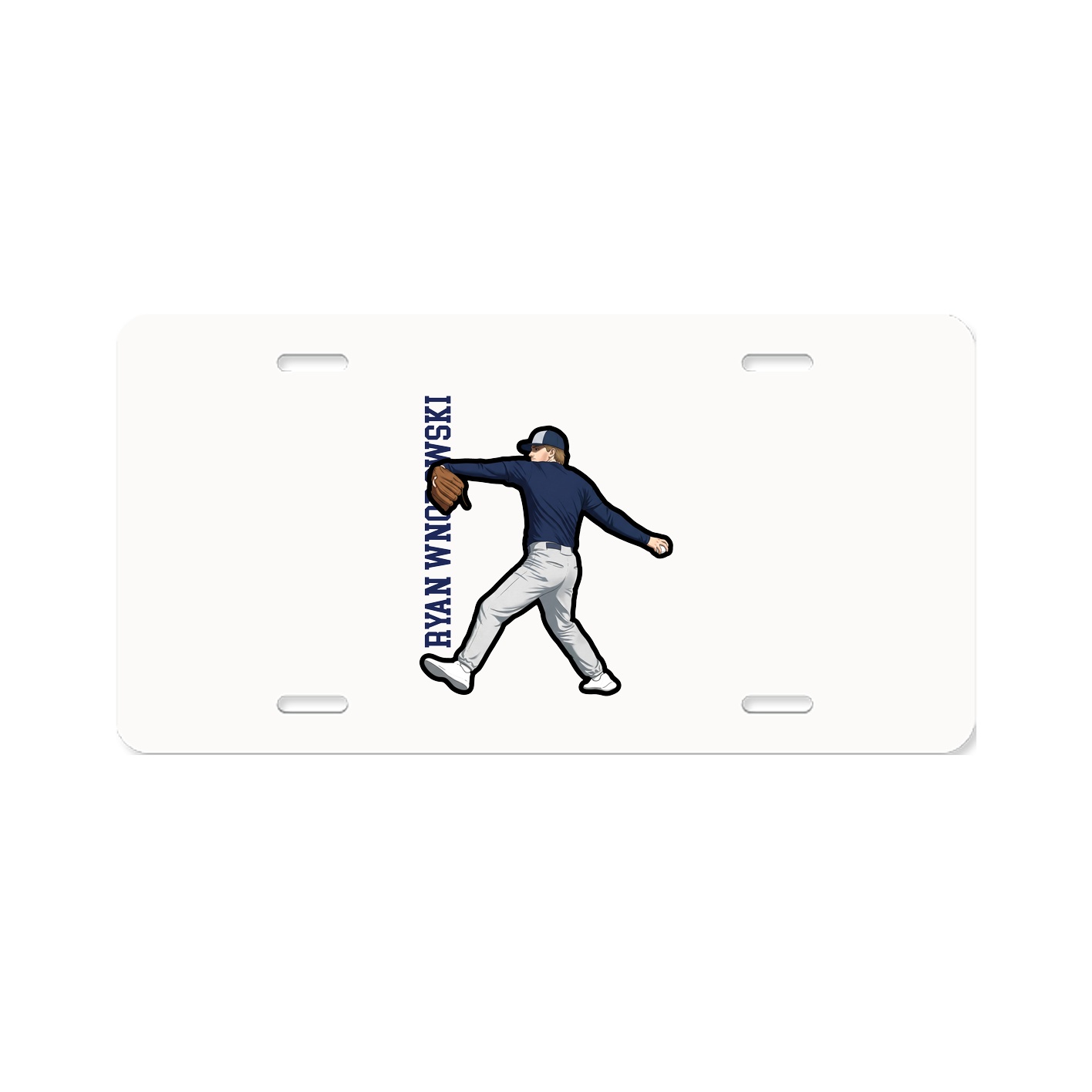 License Plate — Name Vertical in Classic