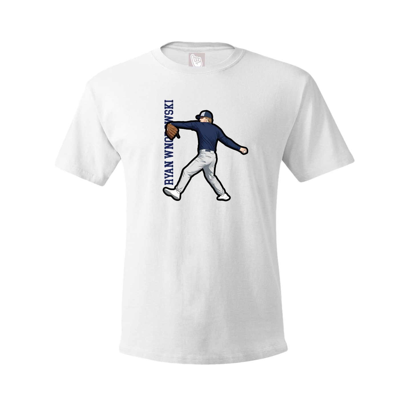 Youth Tee — Name Vertical in White