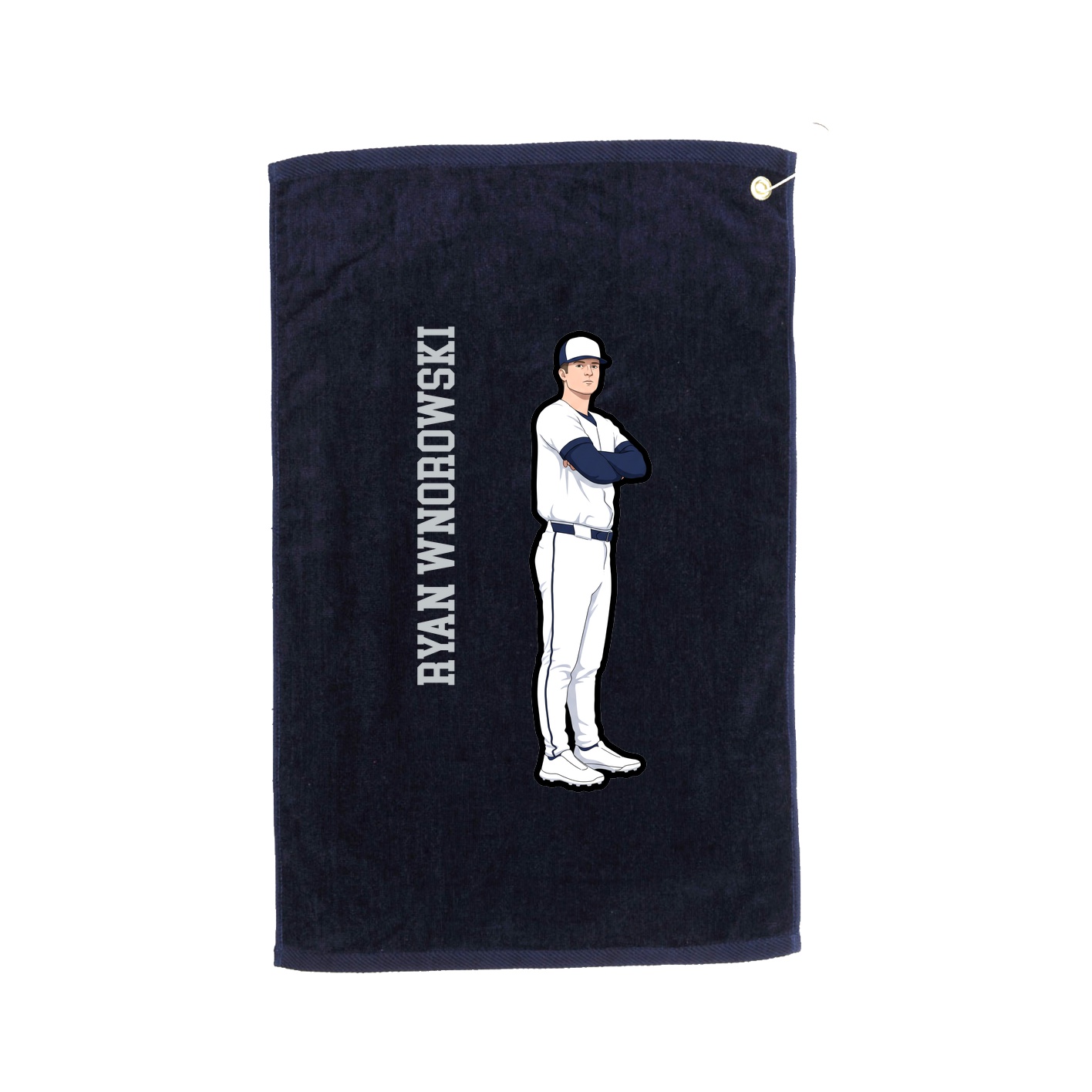 Golf Towel — Name Vertical in Navy