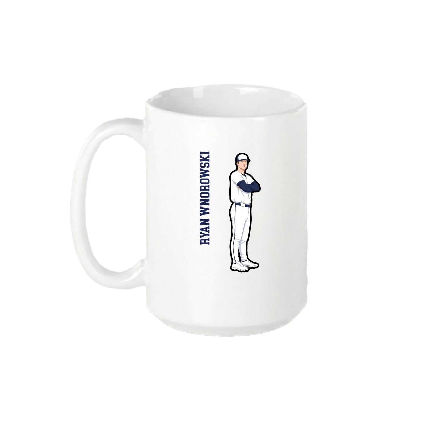15oz Coffee Mug — Name Vertical in White