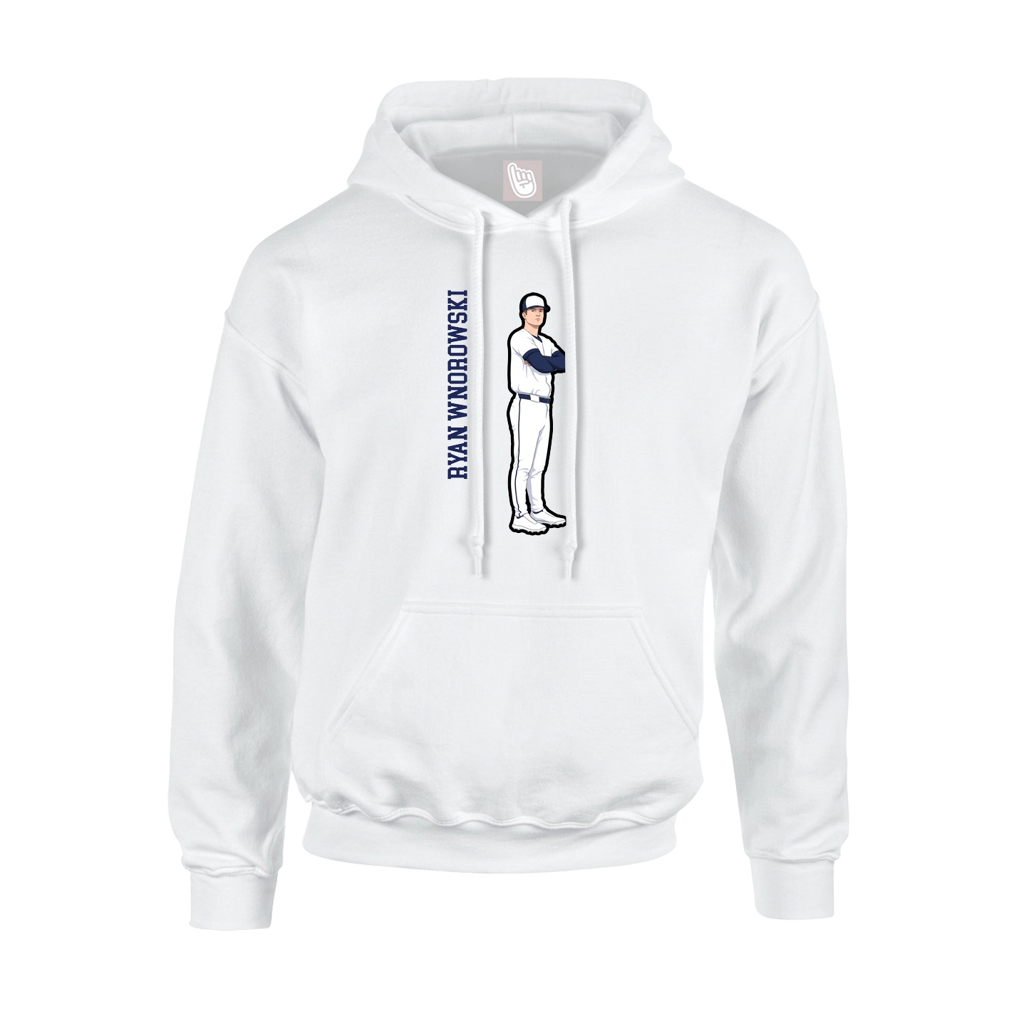 Youth Hoodie — Name Vertical in White