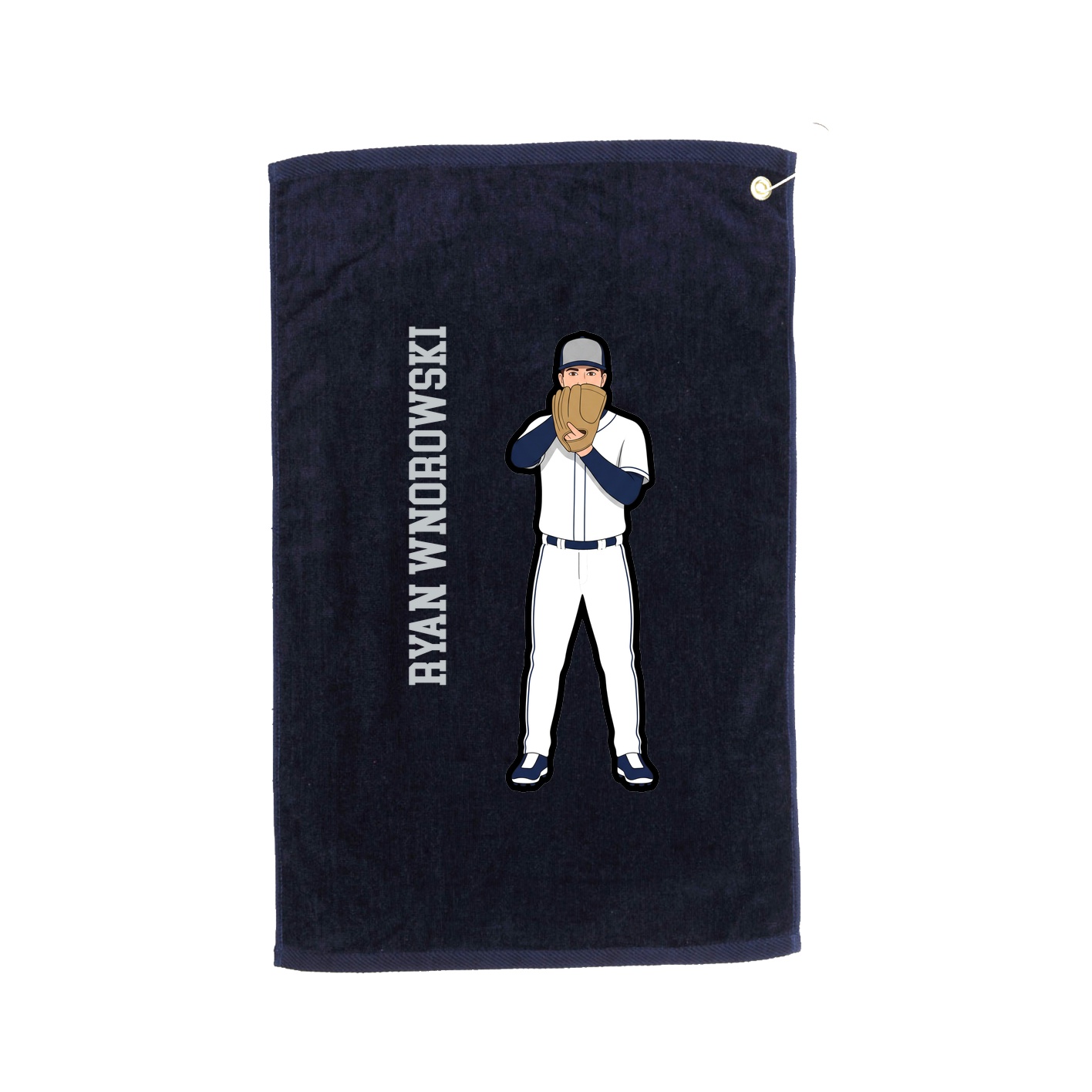 Golf Towel — Name Vertical in Navy