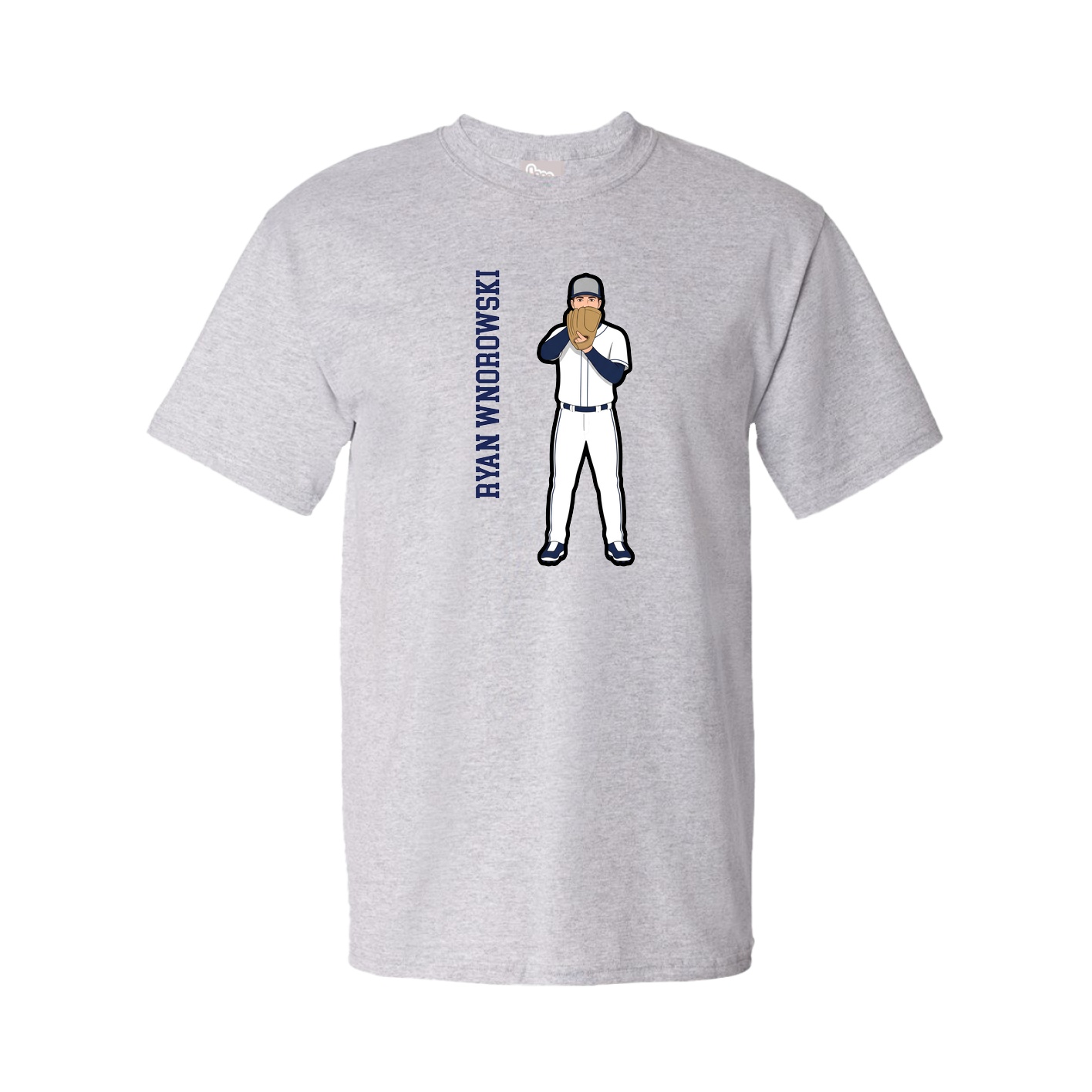 Youth Tee — Name Vertical in Grey