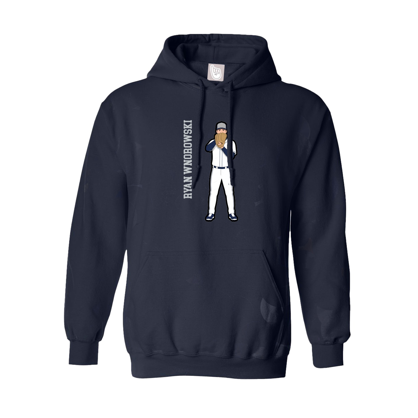 Youth Hoodie — Name Vertical in Navy