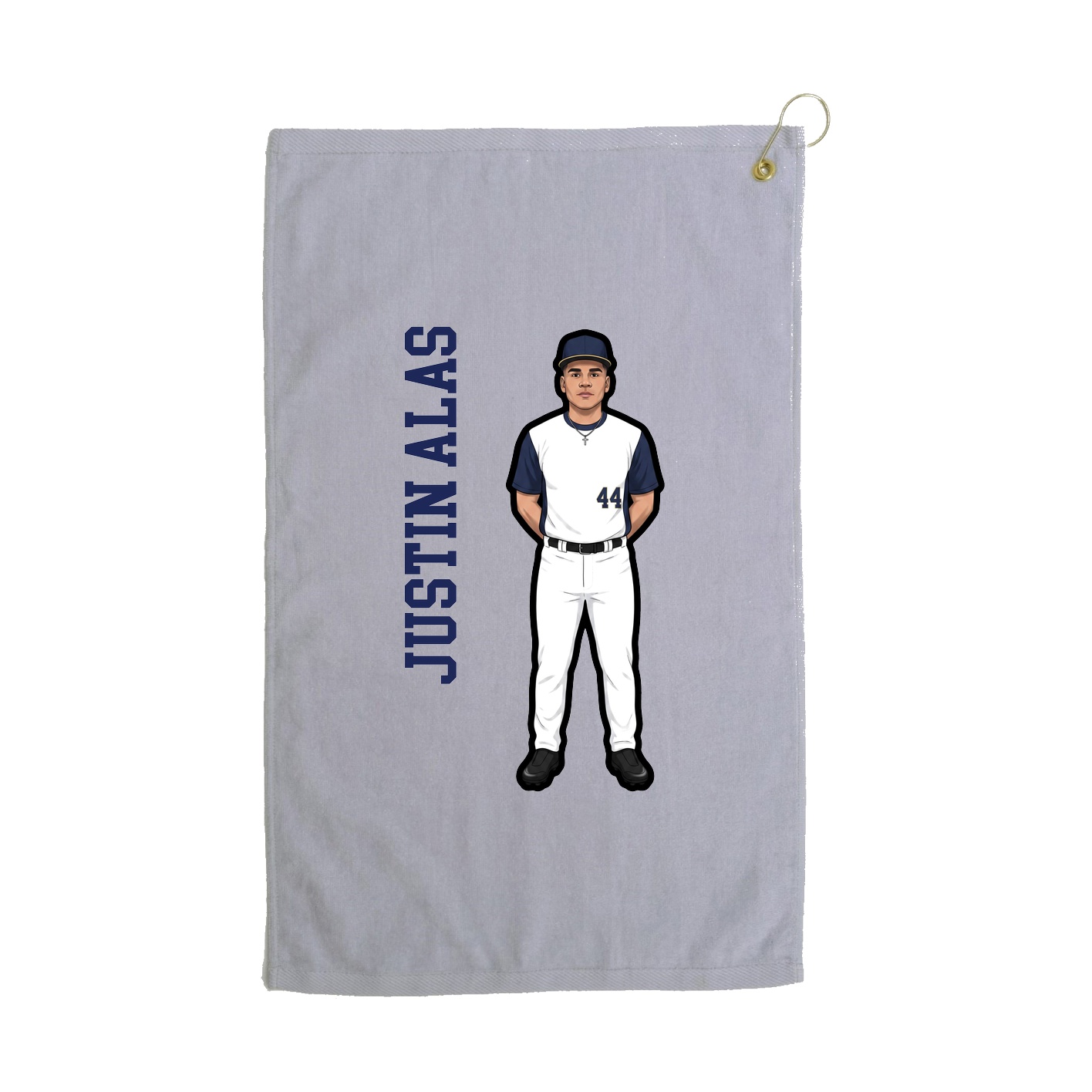 Golf Towel — Name Vertical in Grey