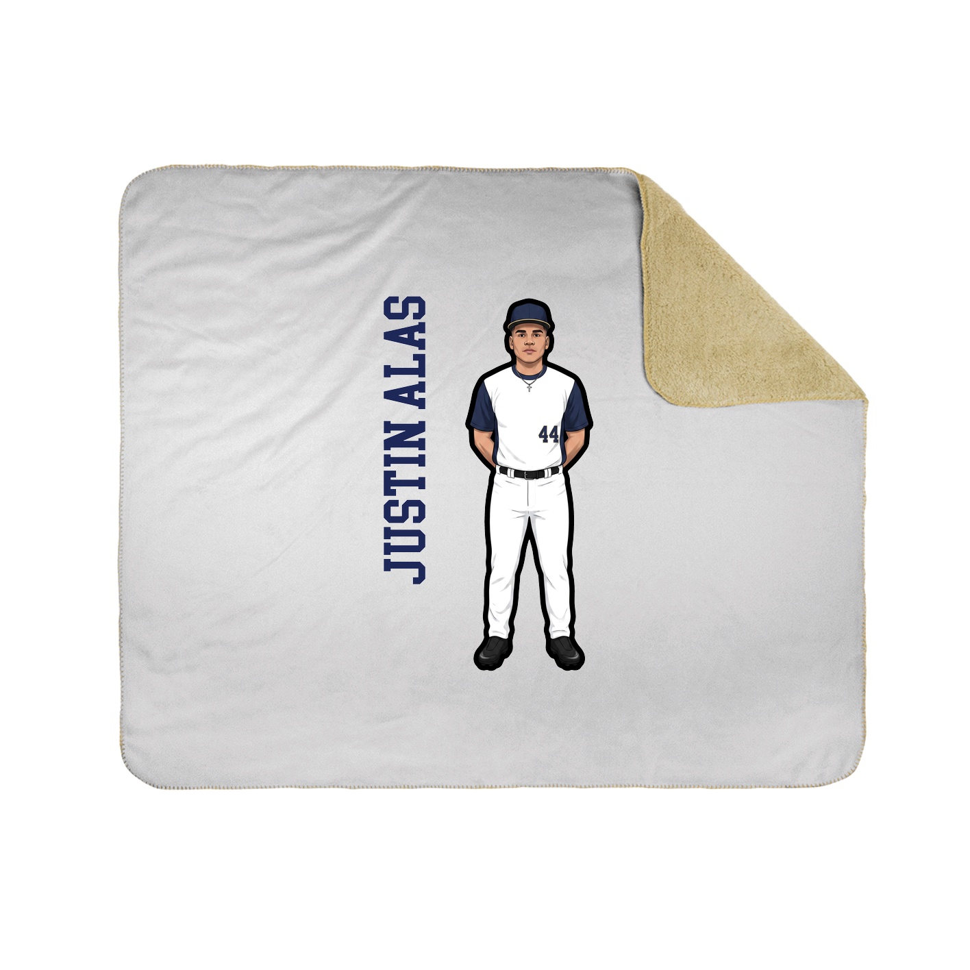 Throw Blanket — Name Vertical in White