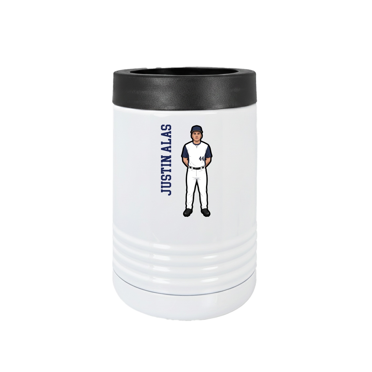 Beverage Holder — Name Vertical in White
