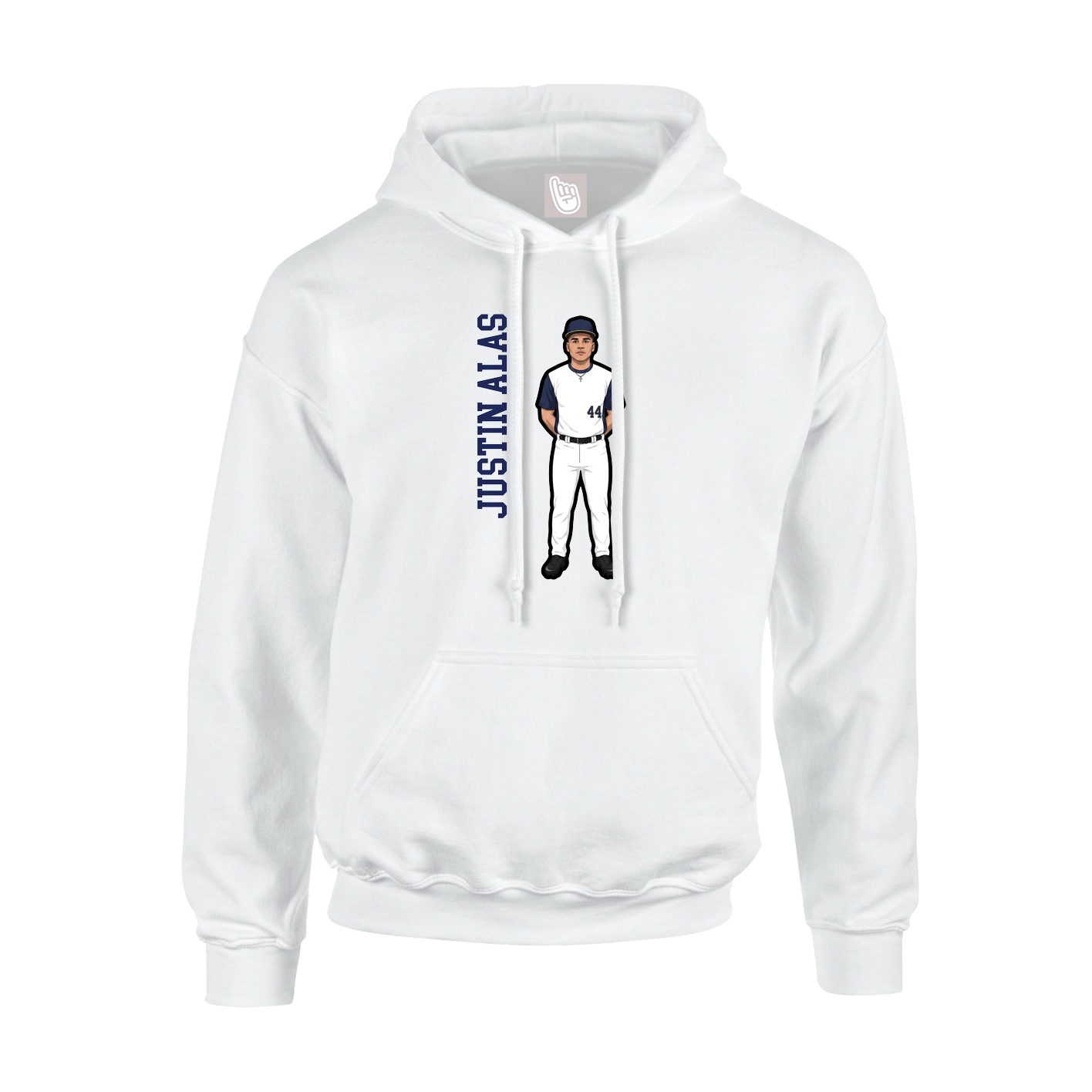 Hoodie — Name Vertical in White