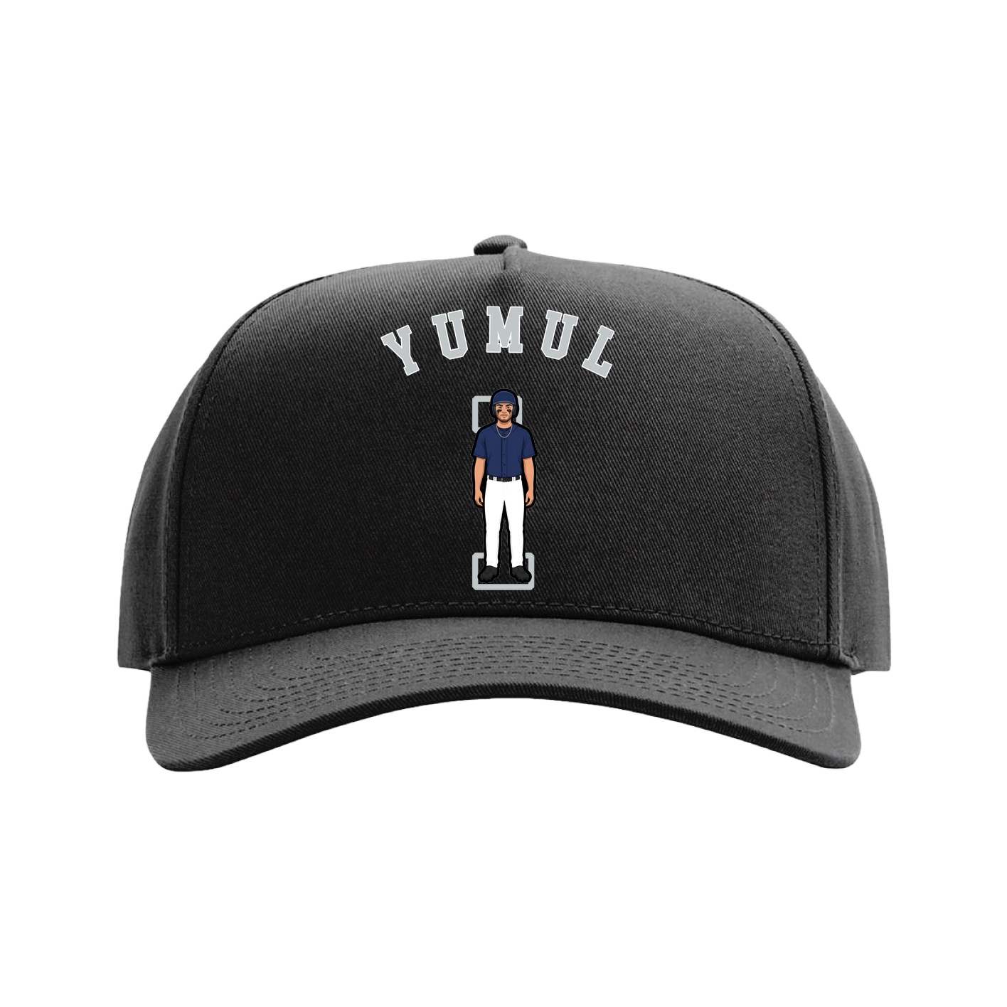 Full Fabric Five-Panel Champ Cap — Shirsey Arch in Black