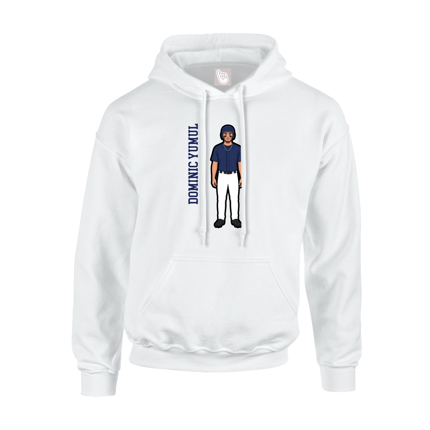Youth Hoodie — Name Vertical in White
