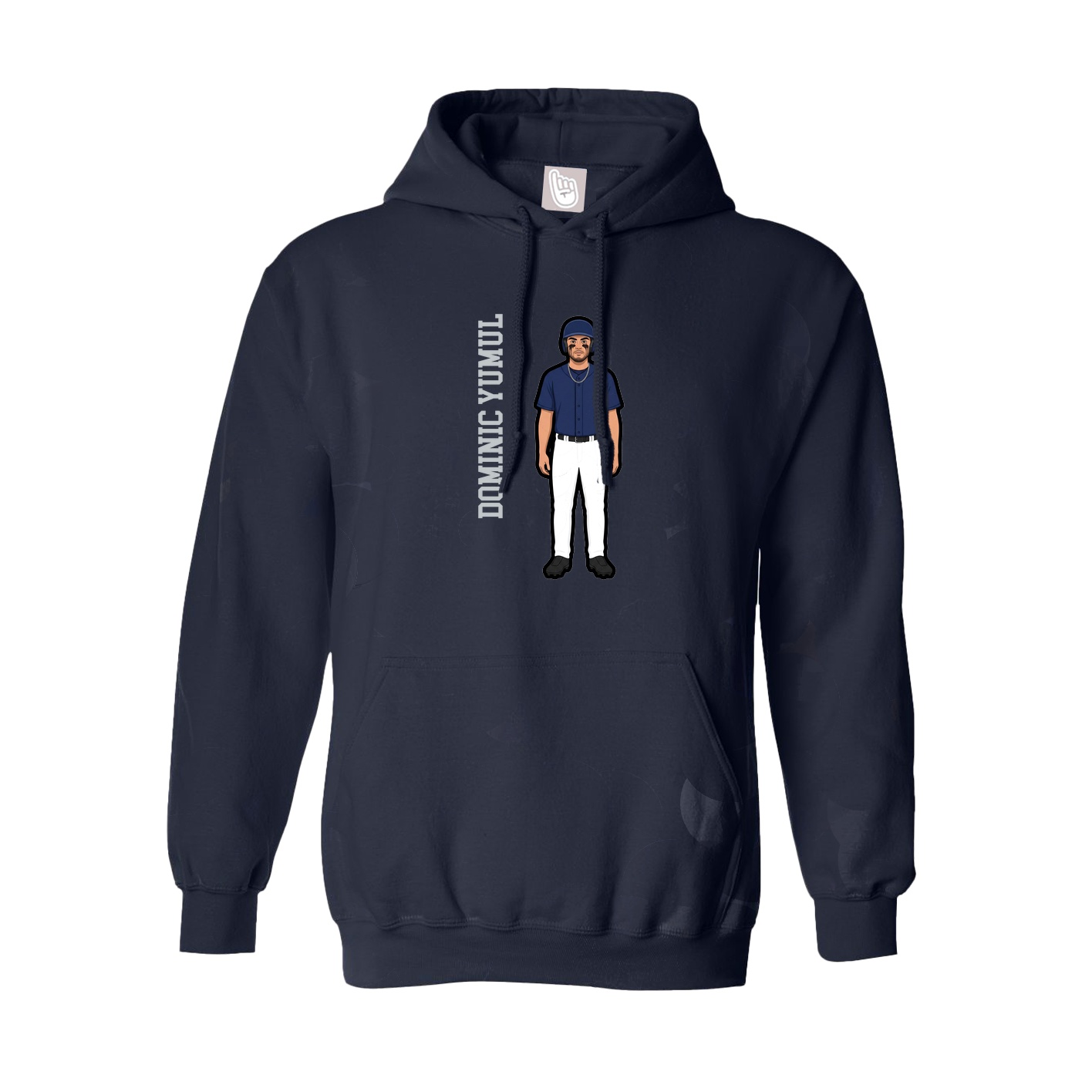 Youth Hoodie — Name Vertical in Navy