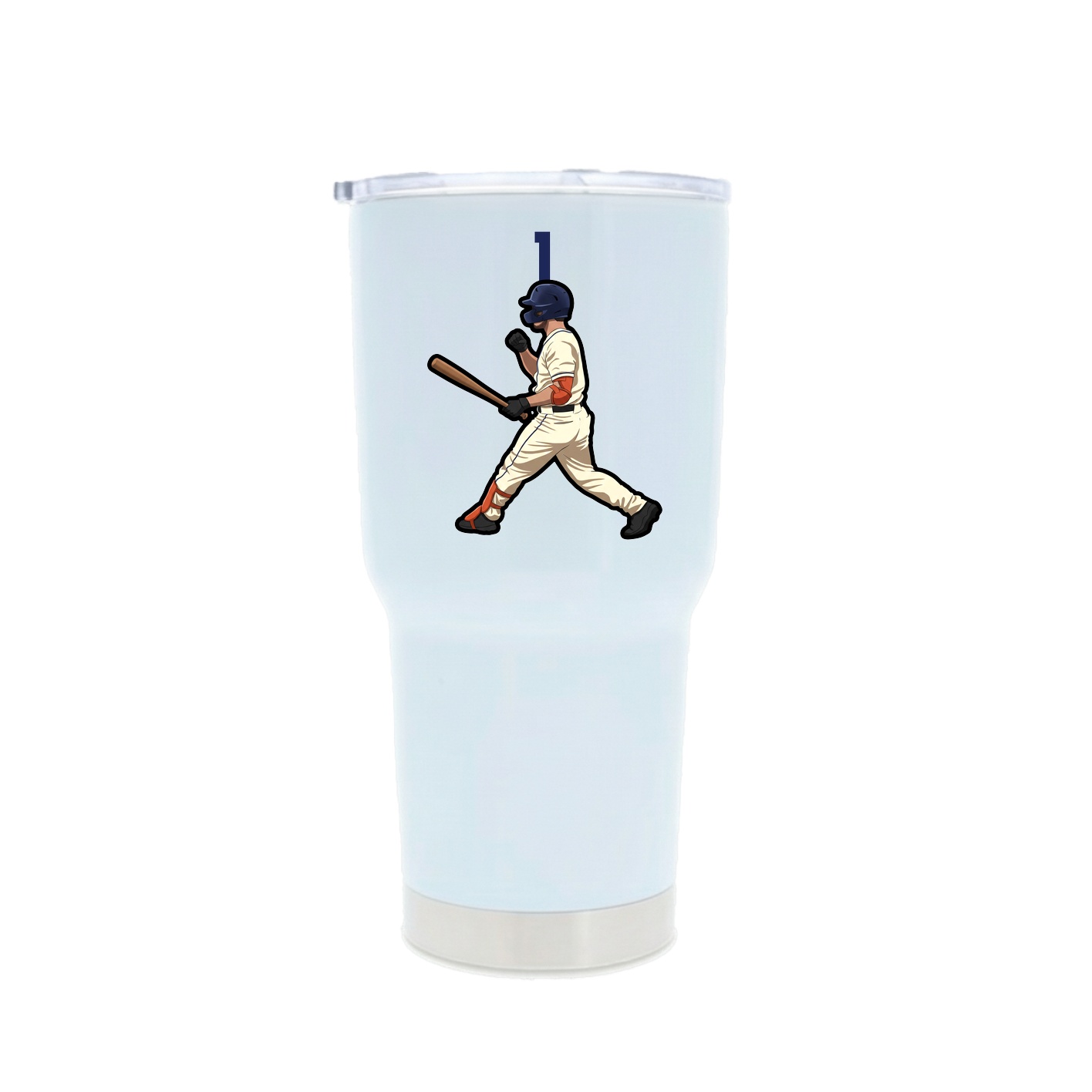 30oz Stainless Steel Tumbler — Number Top in White