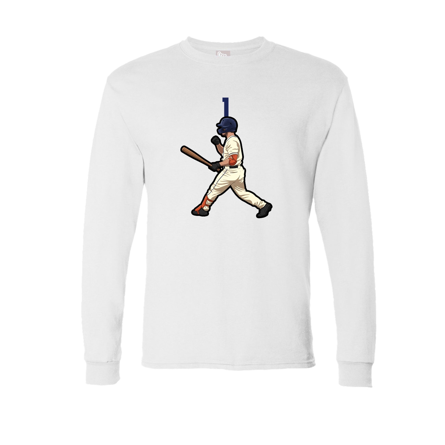 Long Sleeve Tee — Number Top in White
