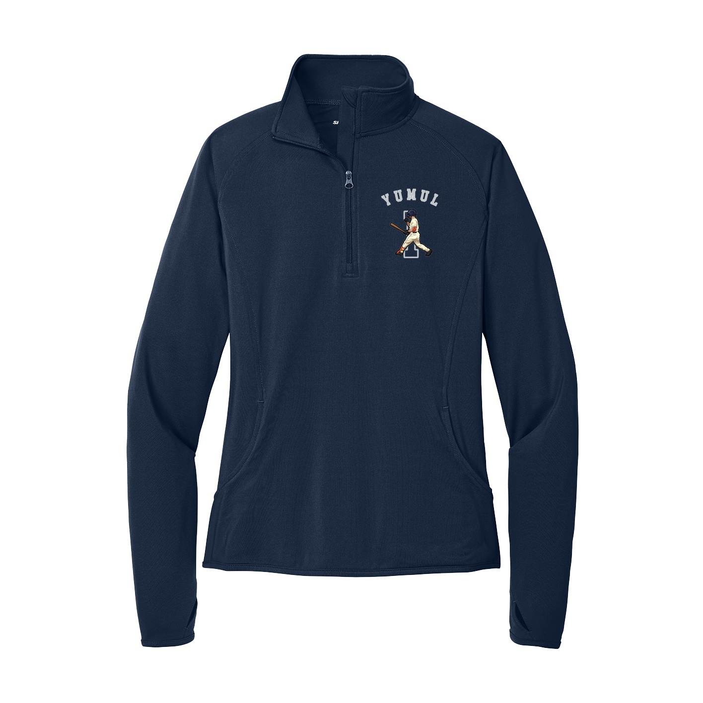 Women's Q-Zip Pullover — Shirsey Arch in Navy