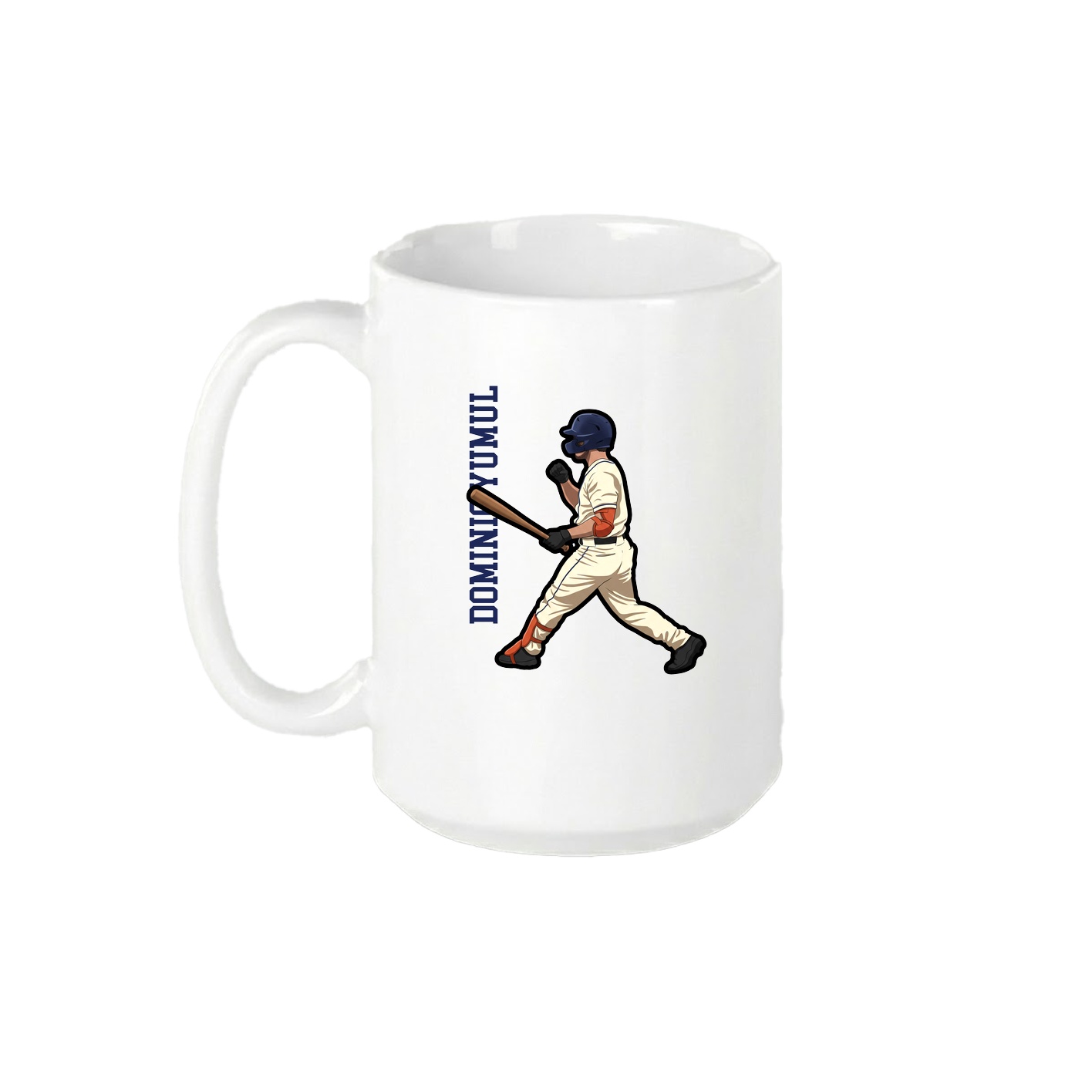 15oz Coffee Mug — Name Vertical in White