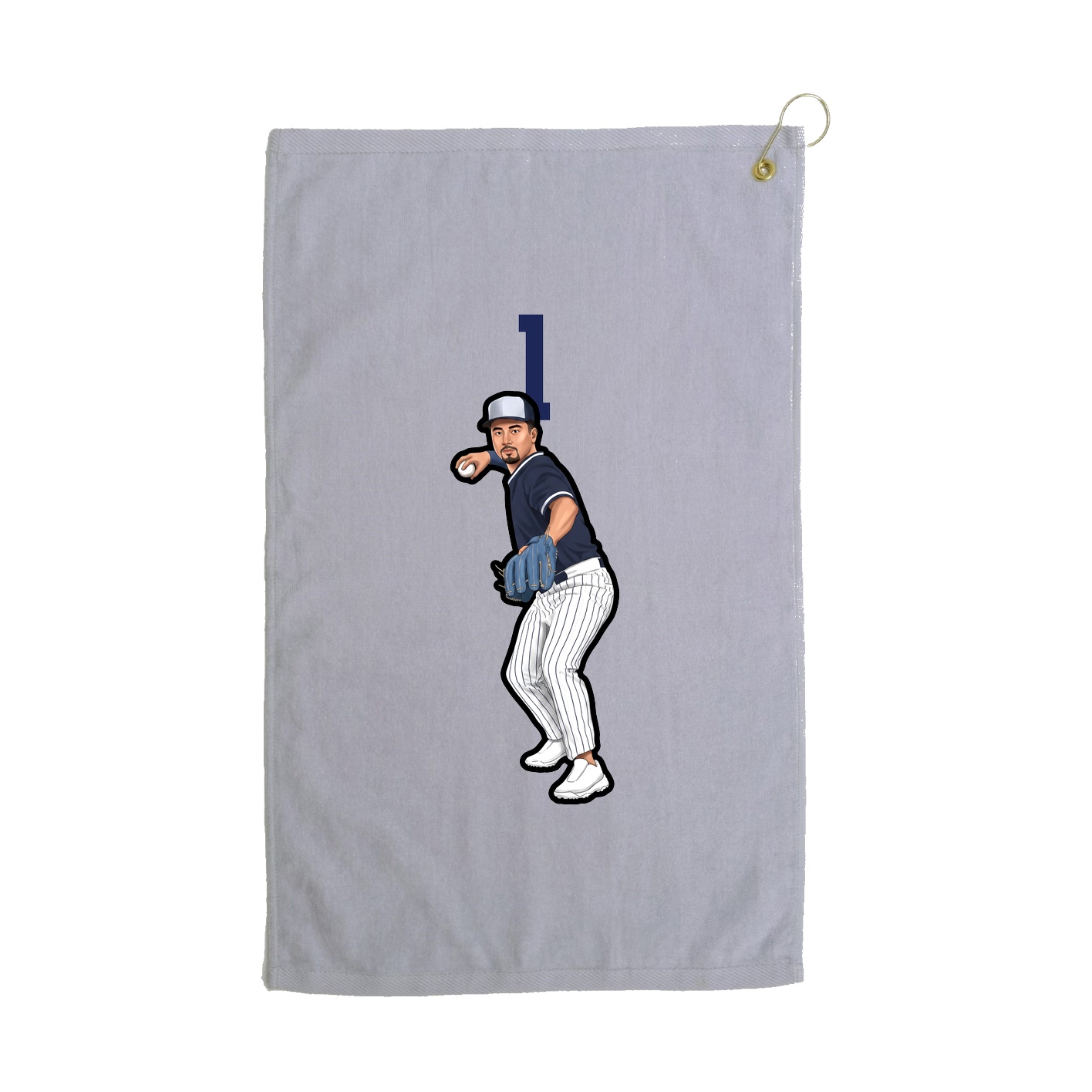 Golf Towel — Number Top in Grey