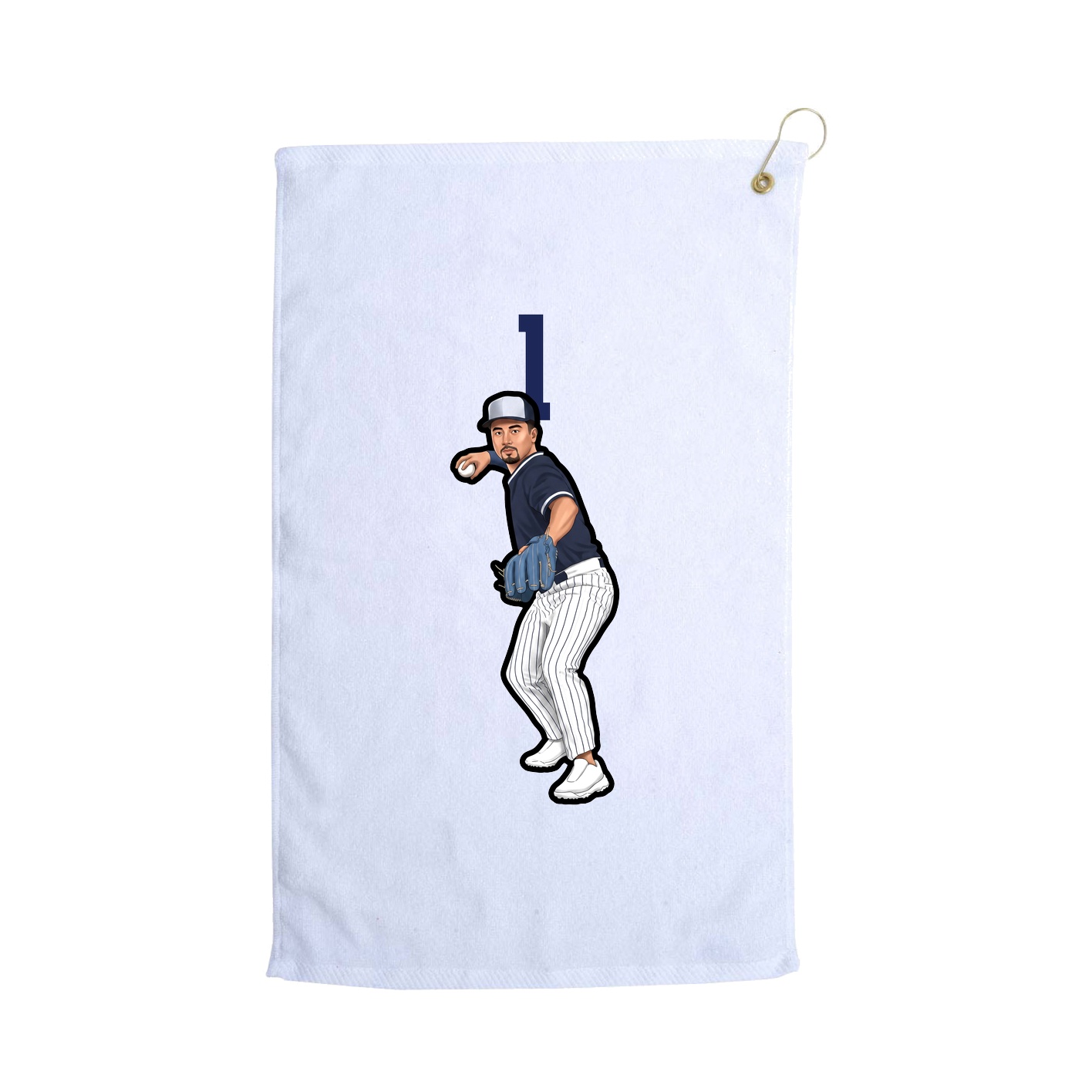 Golf Towel — Number Top in White