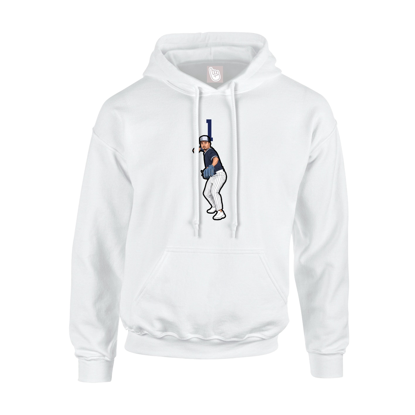 Hoodie — Number Top in White