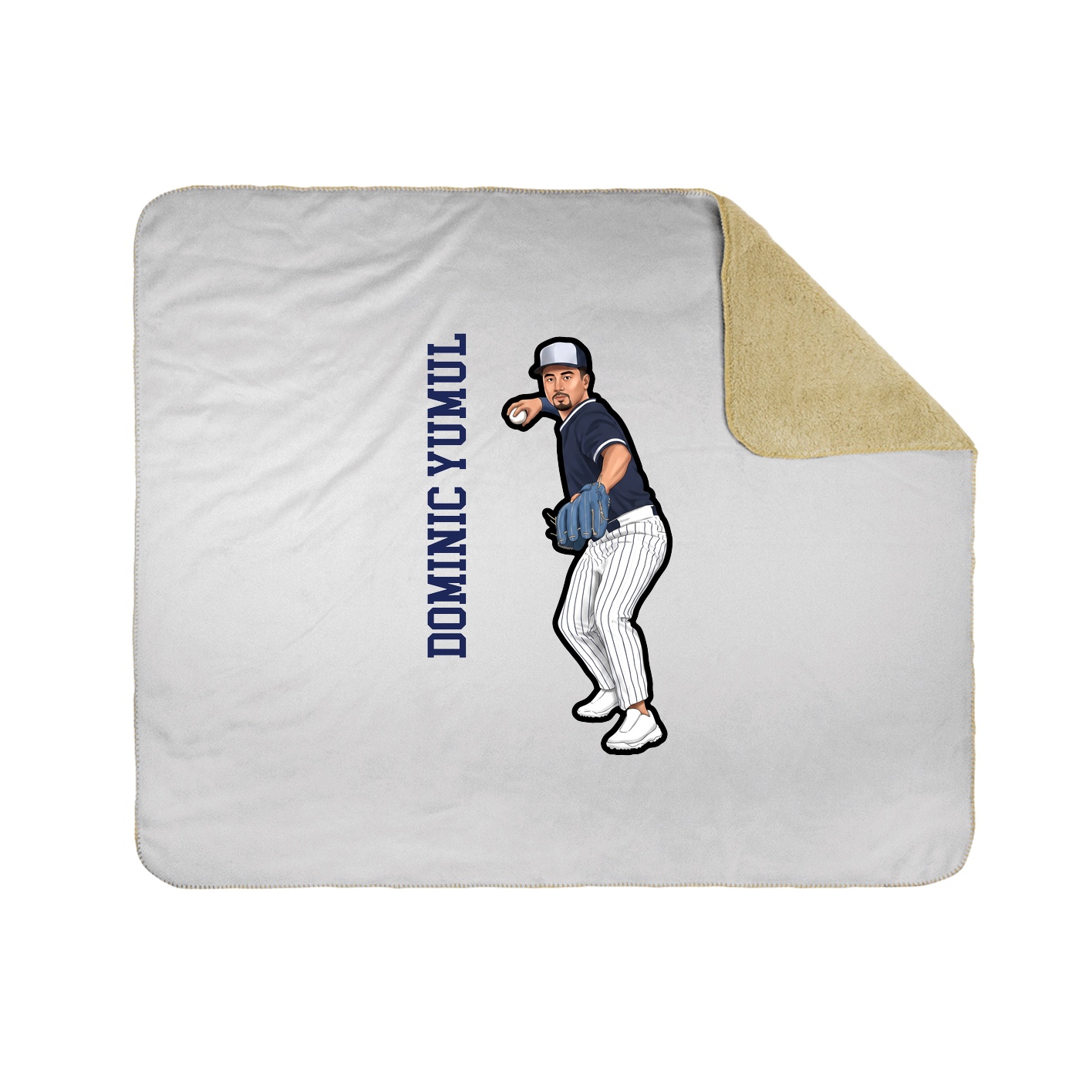 Throw Blanket — Name Vertical in White
