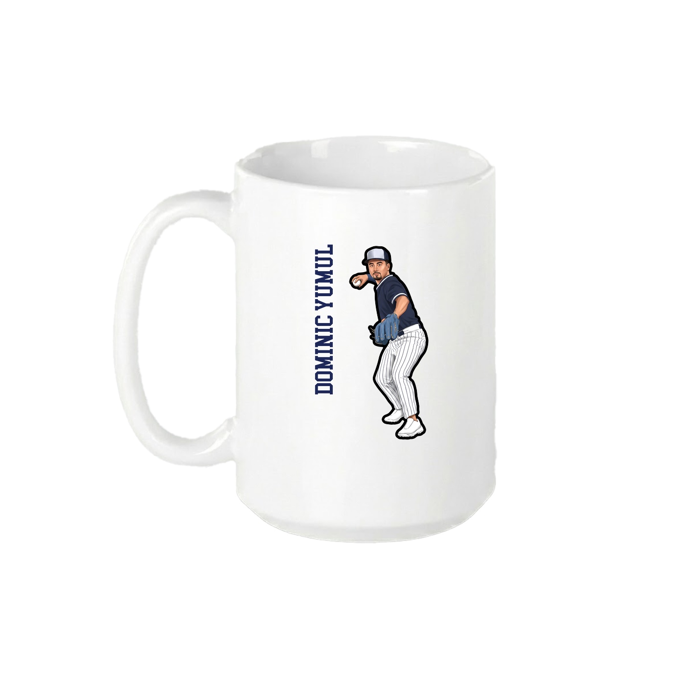 15oz Coffee Mug — Name Vertical in White