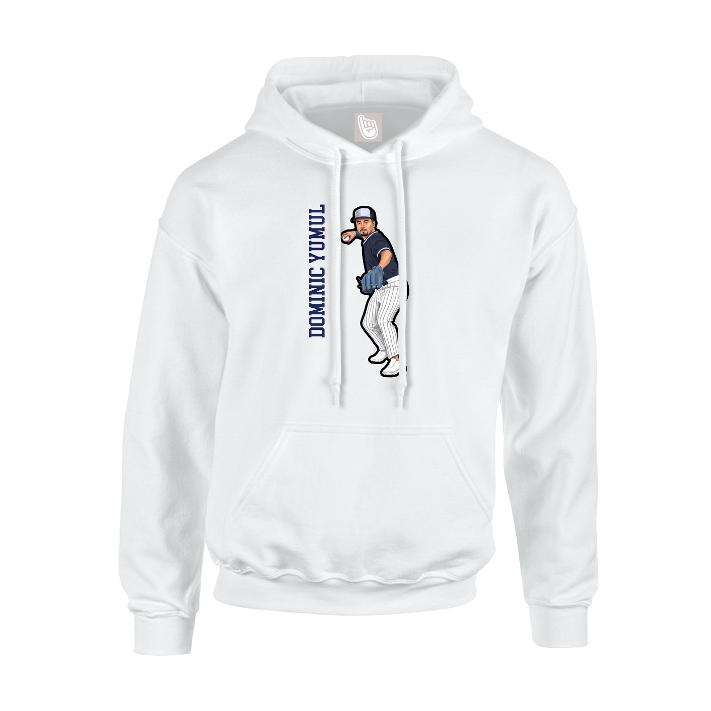 Hoodie — Name Vertical in White