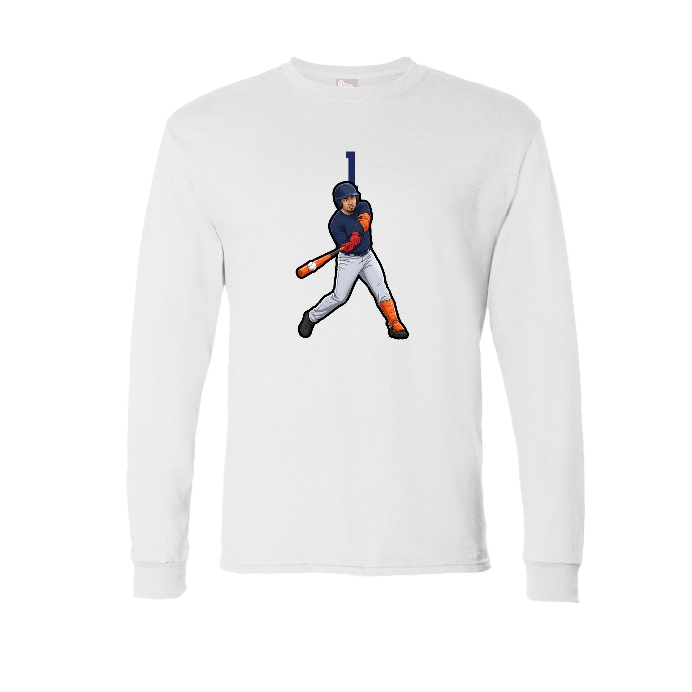 Long Sleeve Tee — Number Top in White