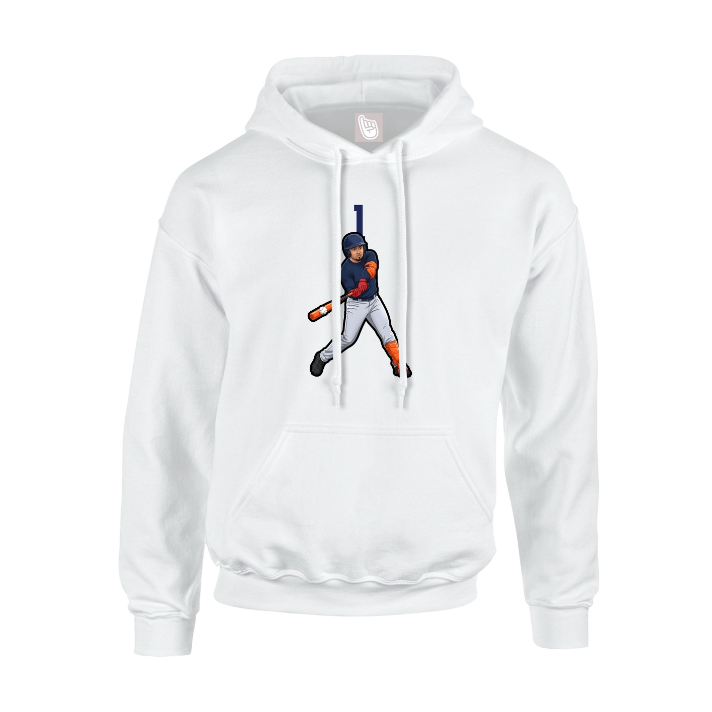 Youth Hoodie — Number Top in White