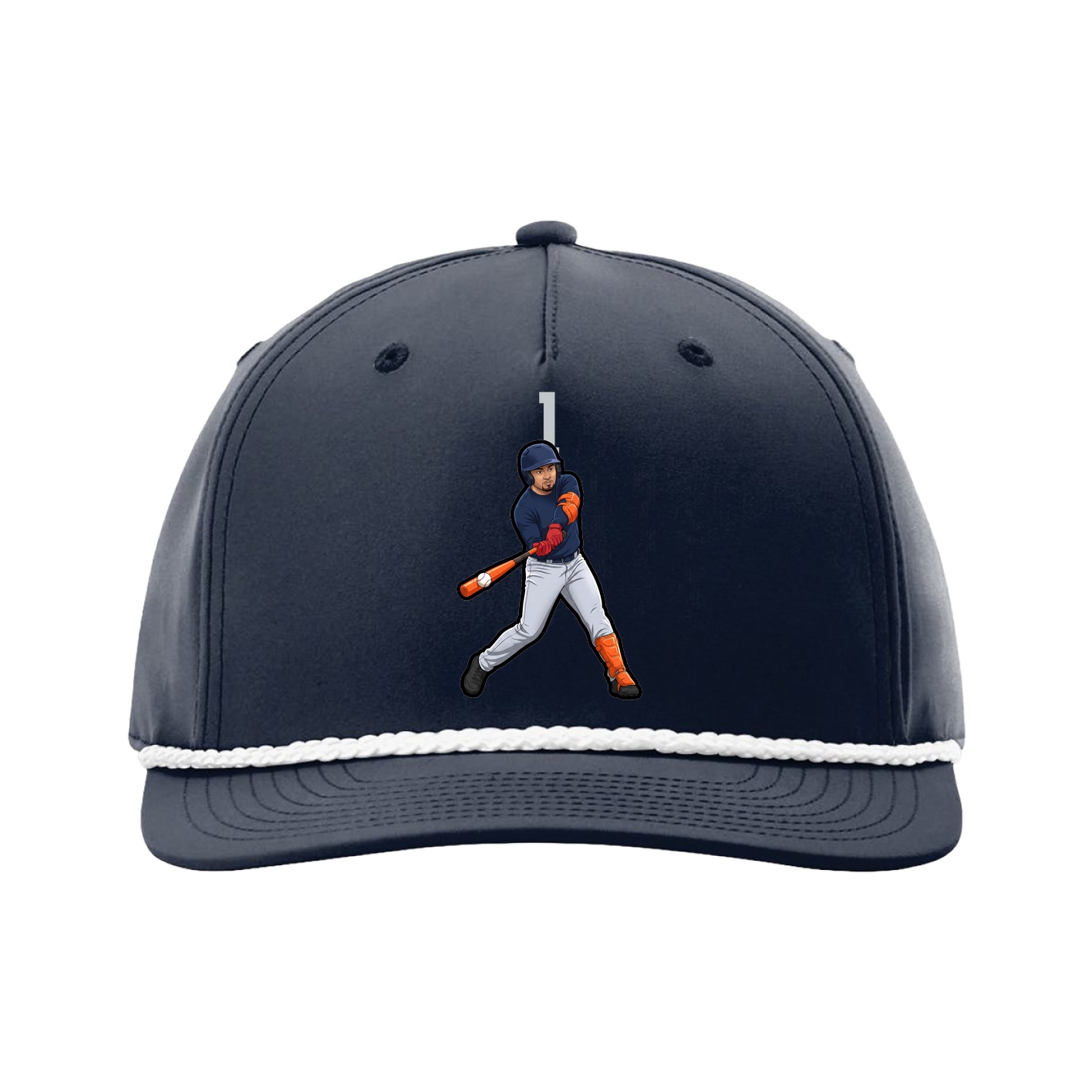 Five-Panel Classic Rope Cap — Number Top in Navy