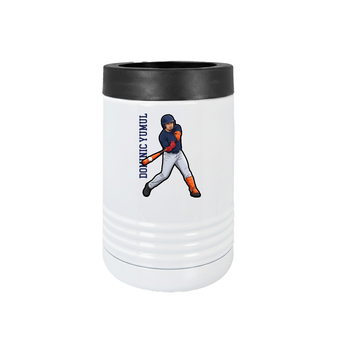 Beverage Holder — Name Vertical in White