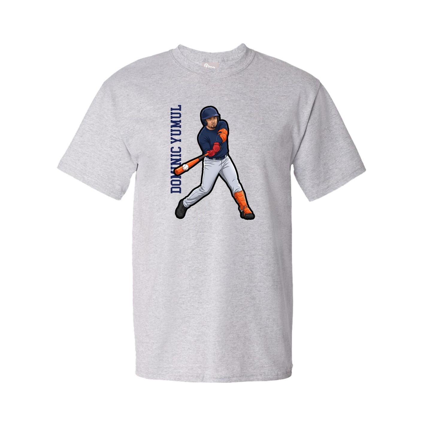 Youth Tee — Name Vertical in Grey