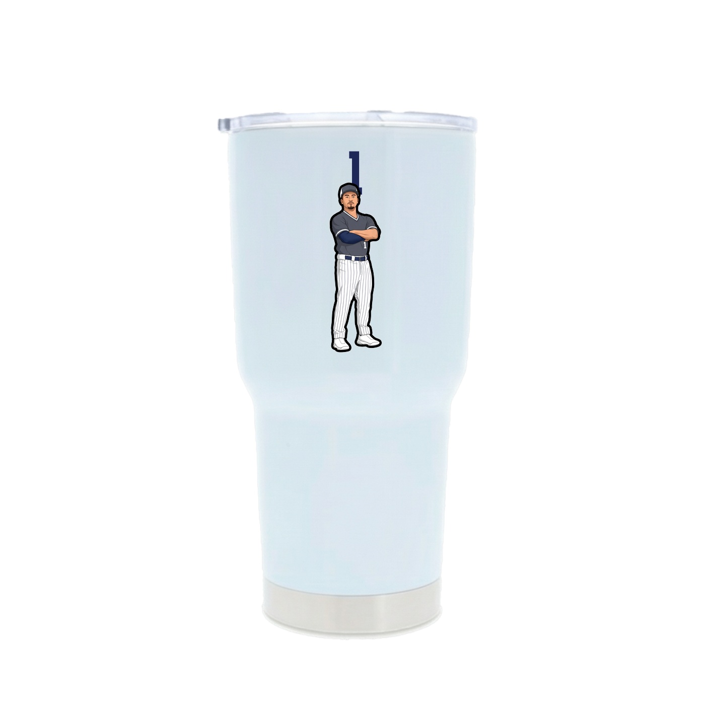30oz Stainless Steel Tumbler — Number Top in White
