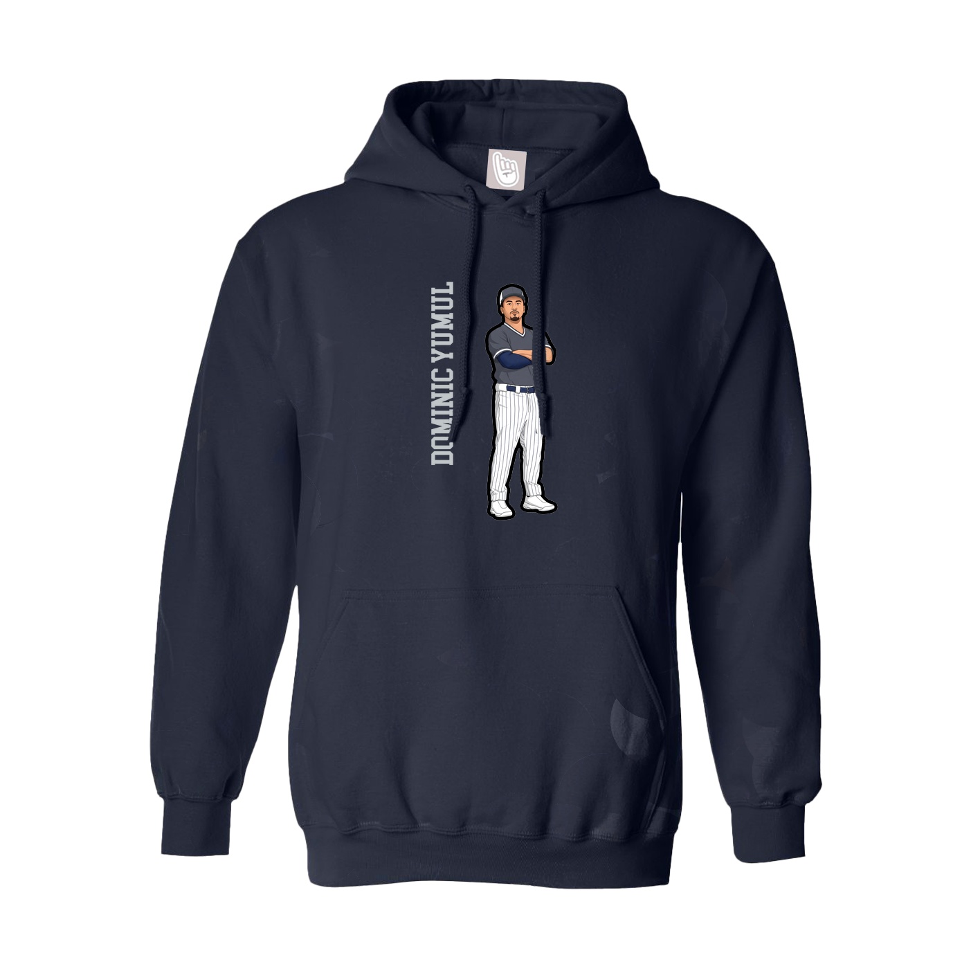 Youth Hoodie — Name Vertical in Navy