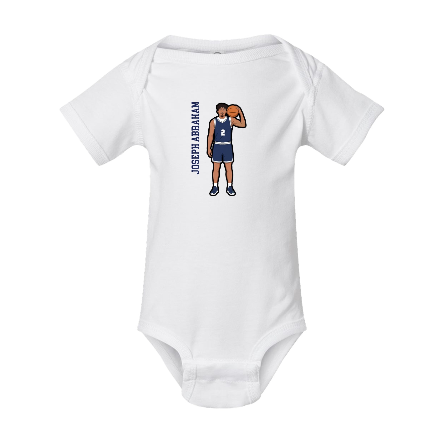 Baby Onesie — Name Vertical in White