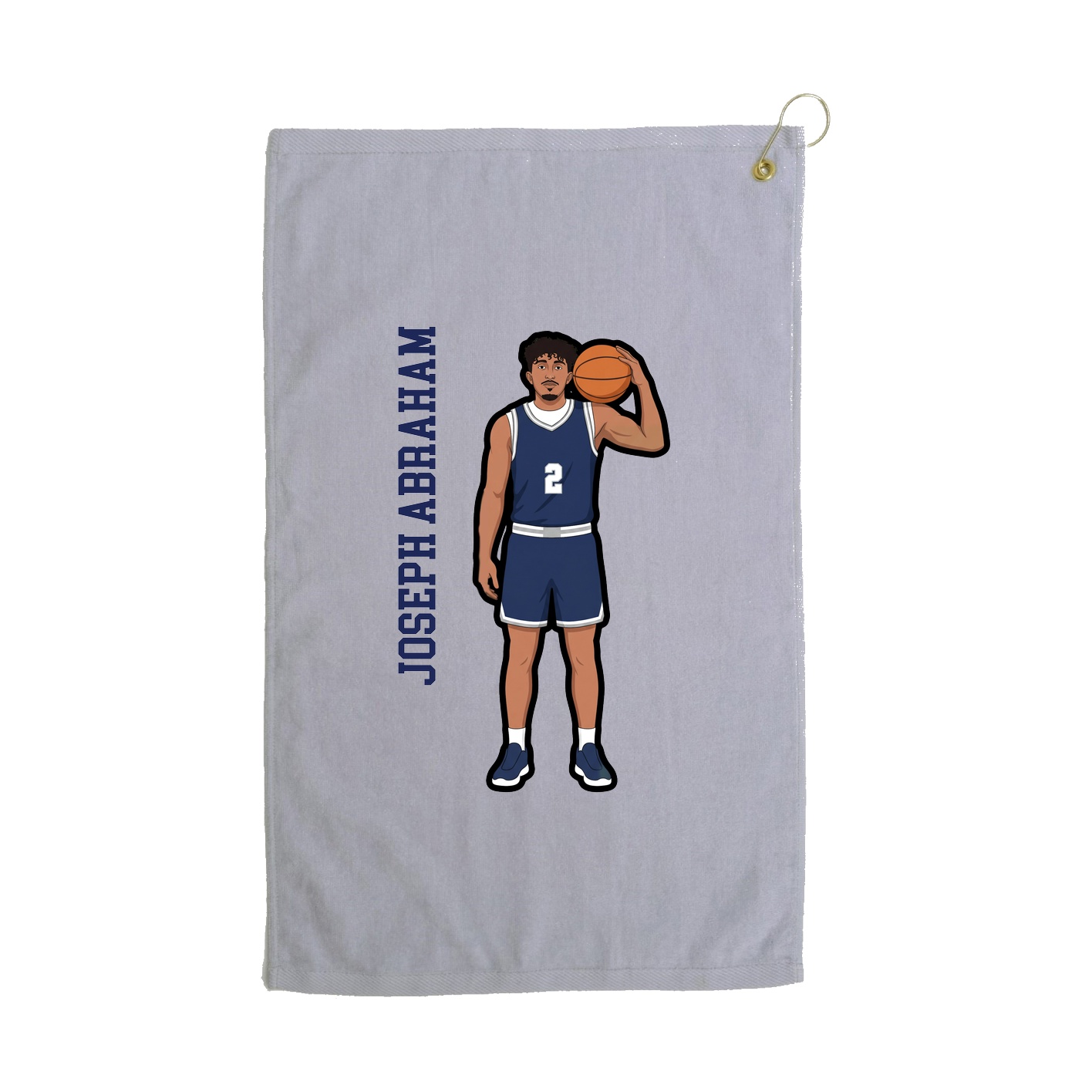 Golf Towel — Name Vertical in Grey