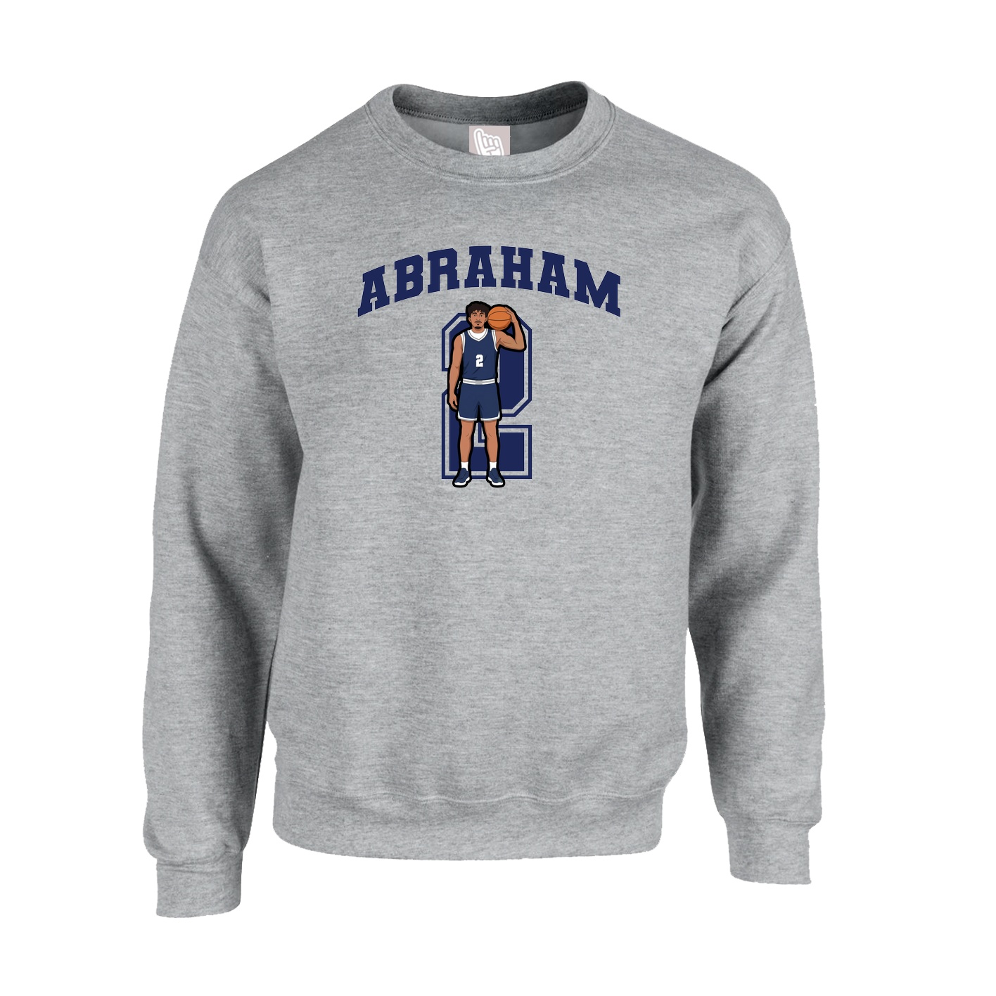 Fleece Crew — Number in Grey