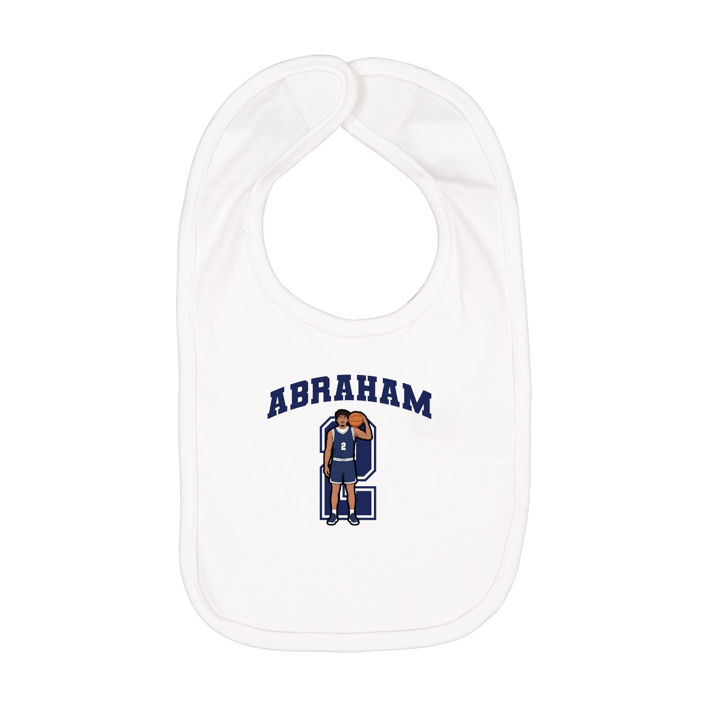 Infant Bib — Number in White