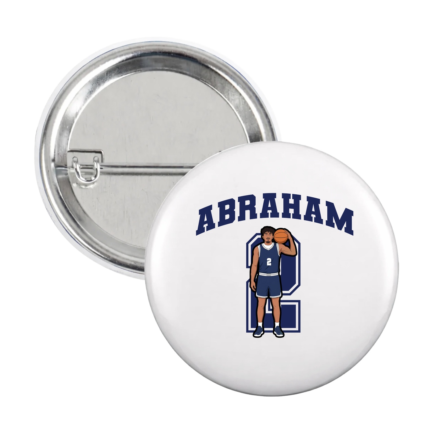 Game Day Button — Number in White