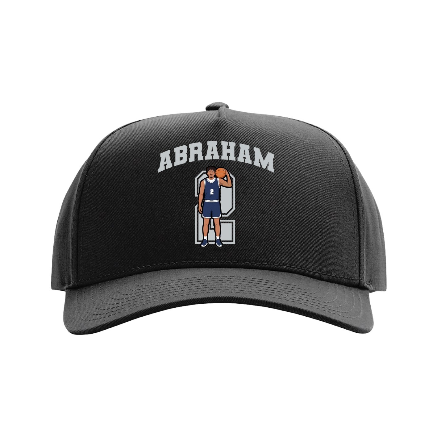 Full Fabric Five-Panel Champ Cap — Number in Black