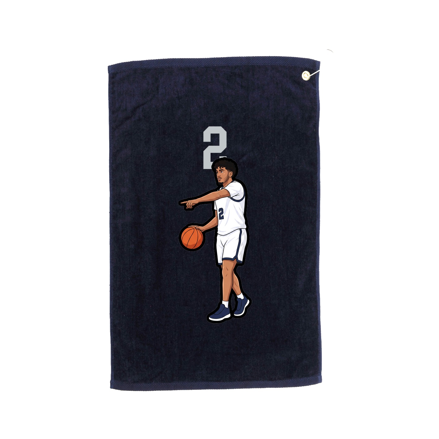 Golf Towel — Number Top in Navy