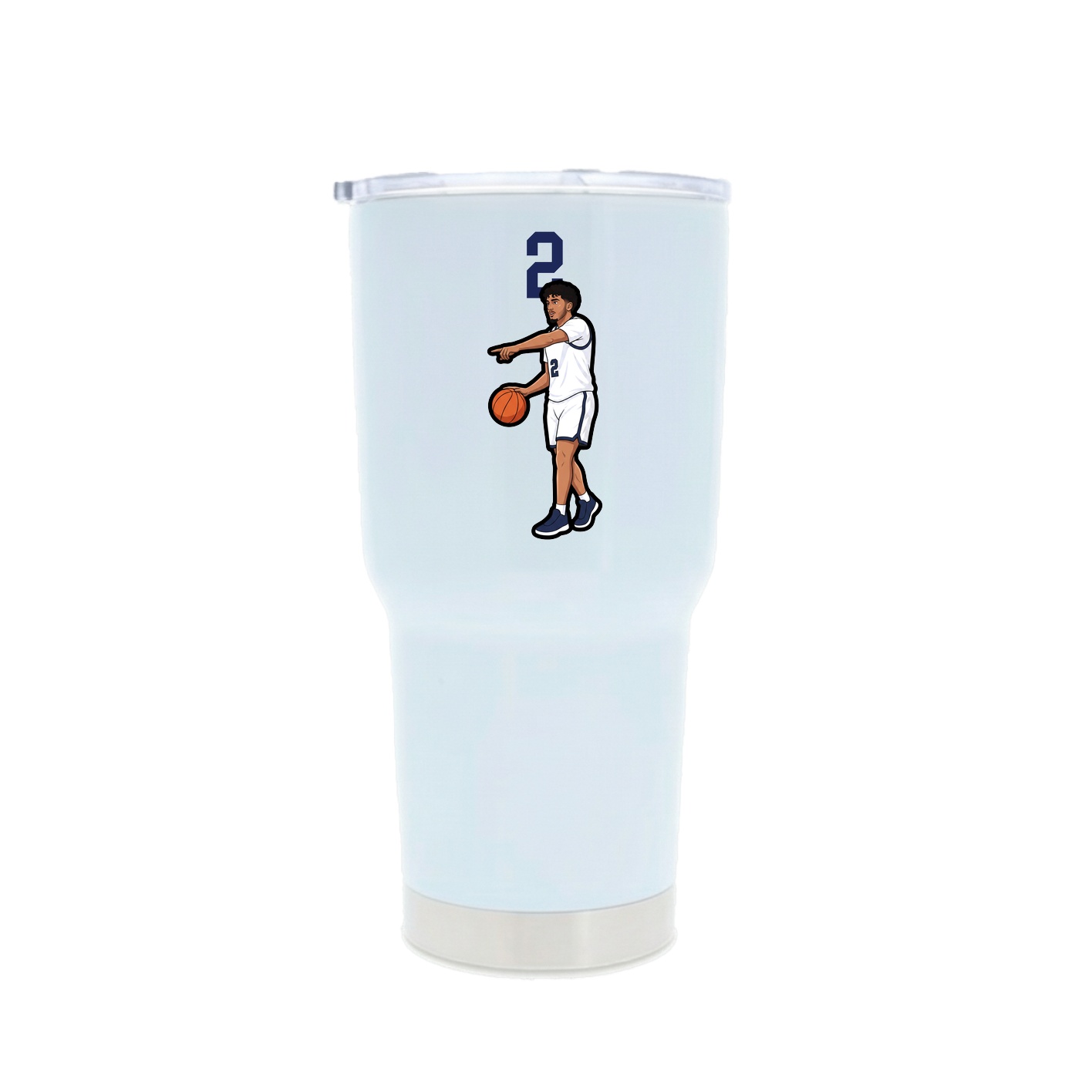 30oz Stainless Steel Tumbler — Number Top in White