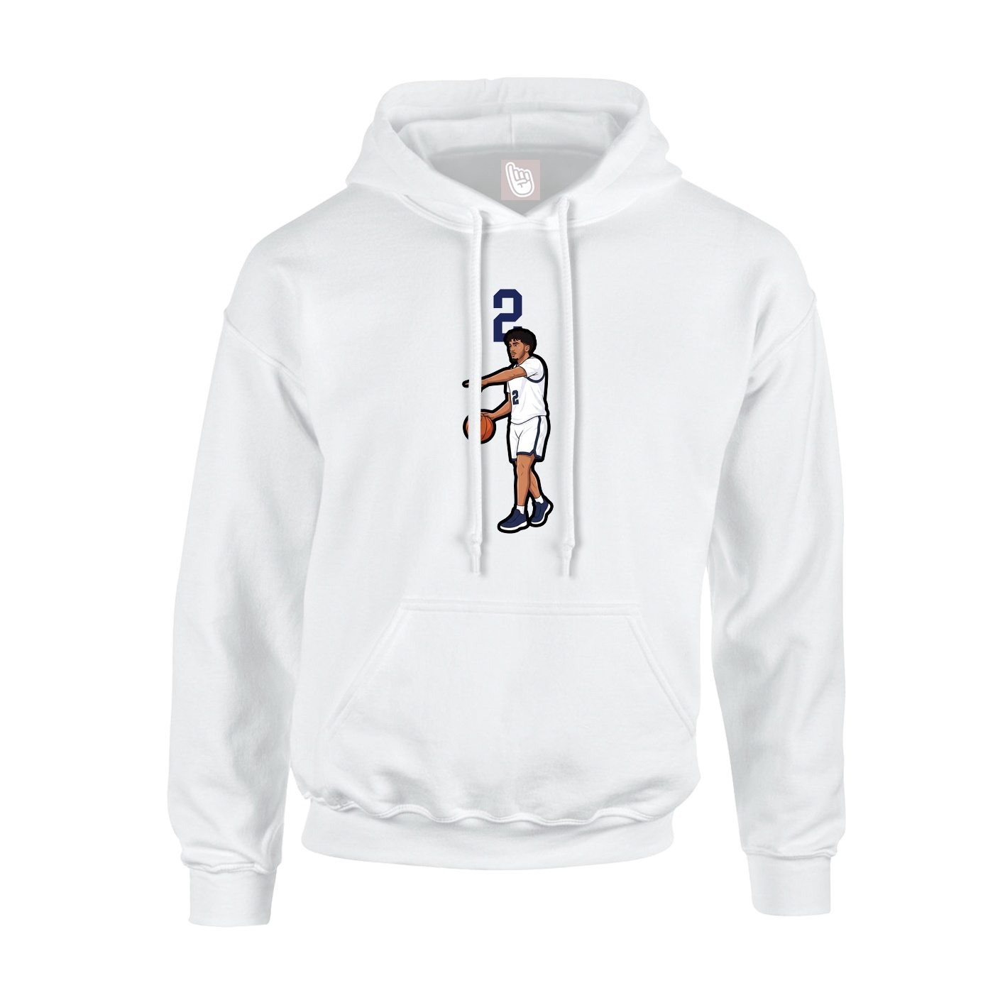 Hoodie — Number Top in White