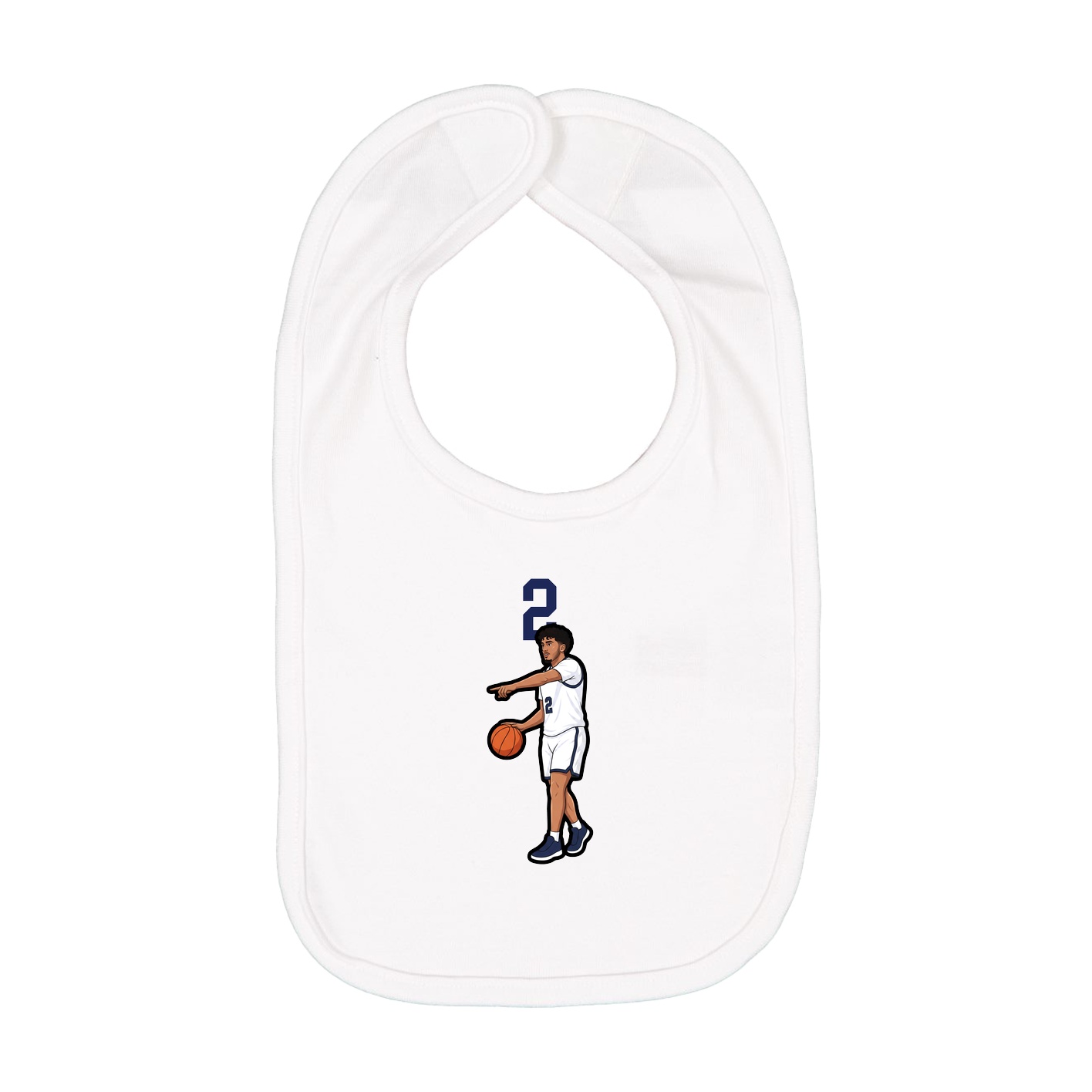 Infant Bib — Number Top in White