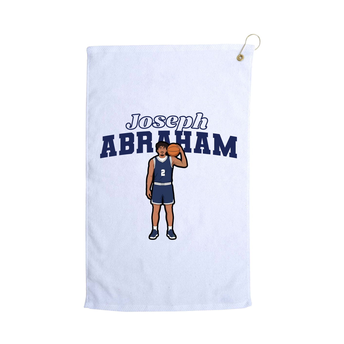Golf Towel — Name Arch in White