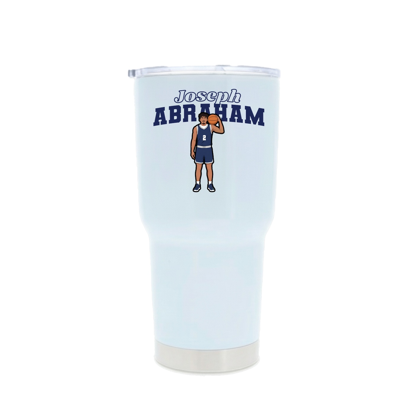 30oz Stainless Steel Tumbler — Name Arch in White