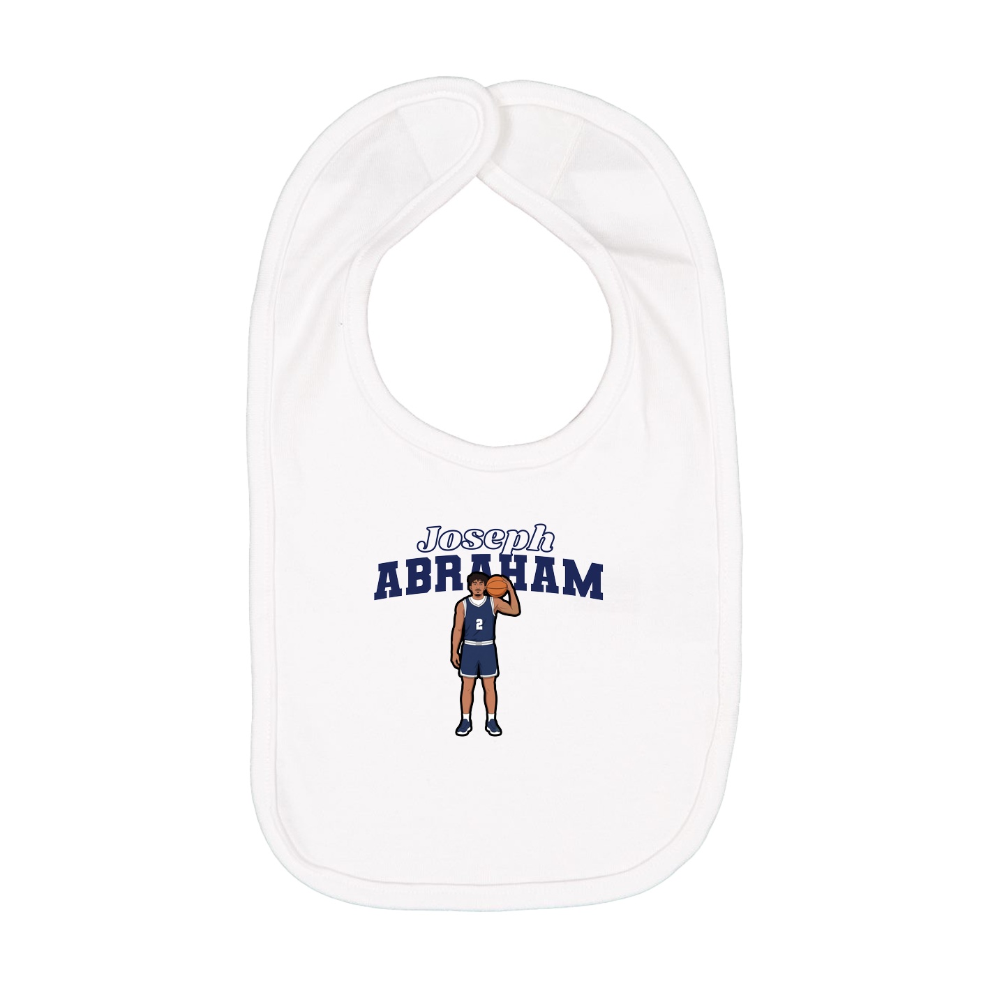 Infant Bib — Name Arch in White
