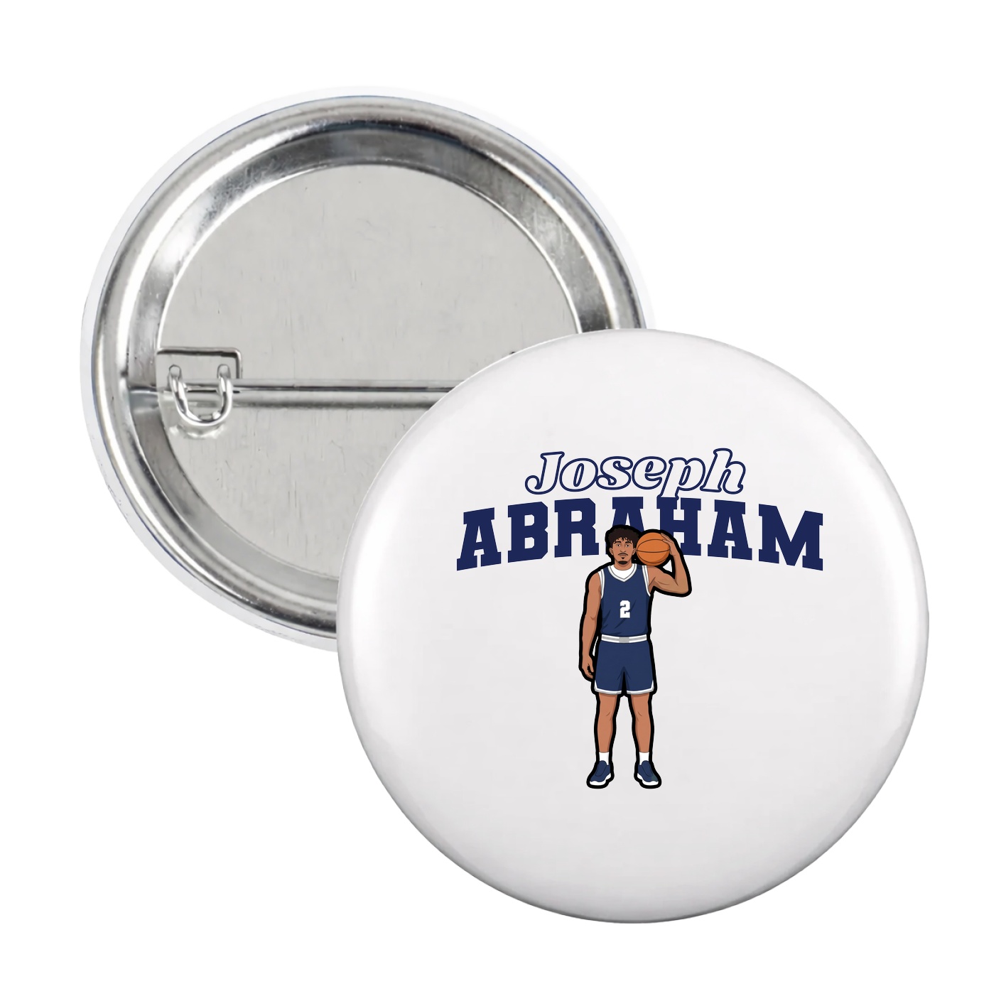 Game Day Button — Name Arch in White
