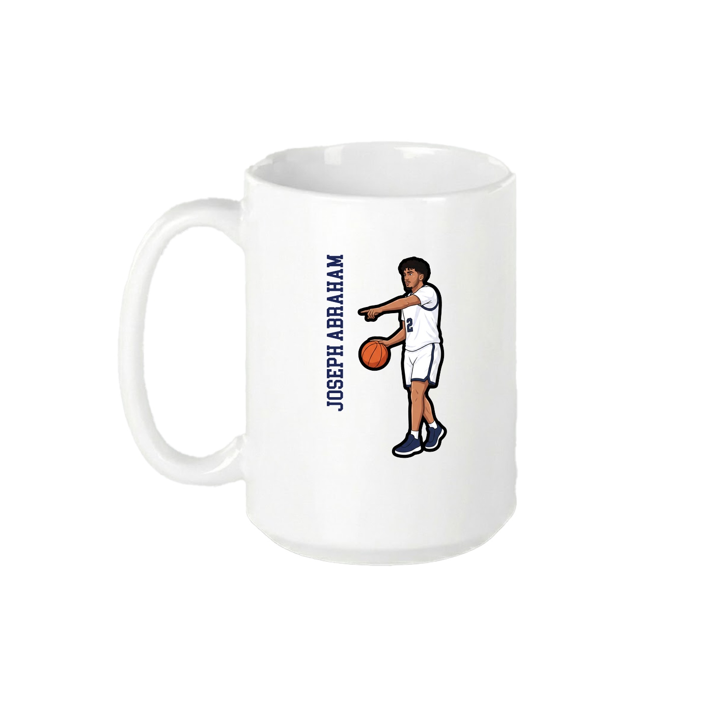 15oz Coffee Mug — Name Vertical in White
